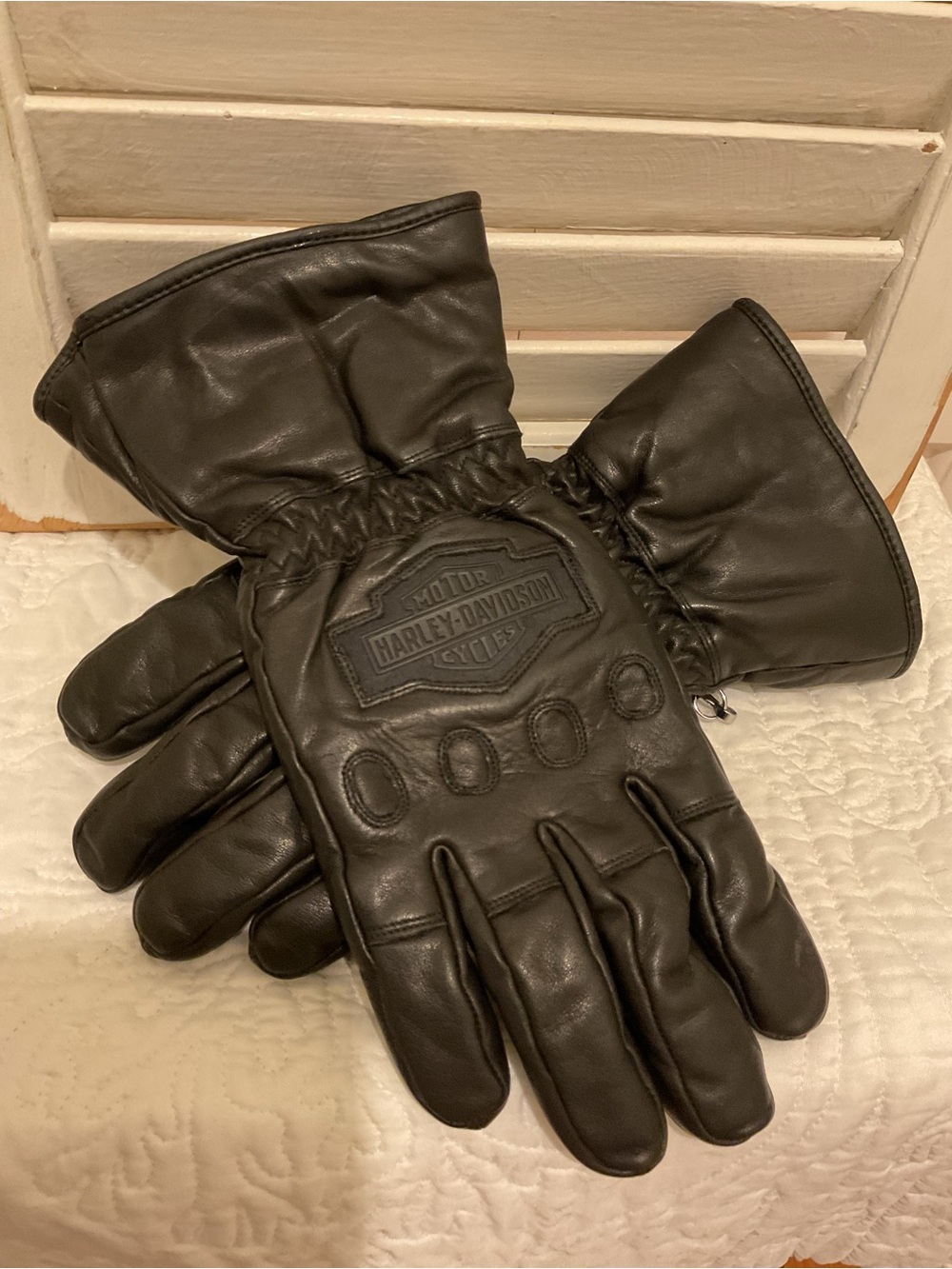 Harley-Davidson Men’s Black Leather Motorcycle Gloves